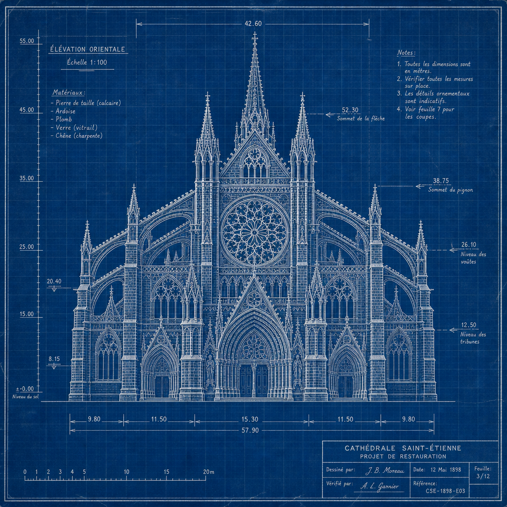Cyanotype & Blueprint Aesthetic Prompts: Example 1